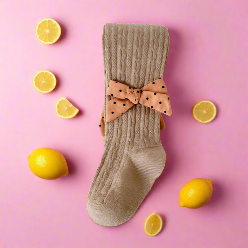 Girls Solid Color Bow Accessories Socks