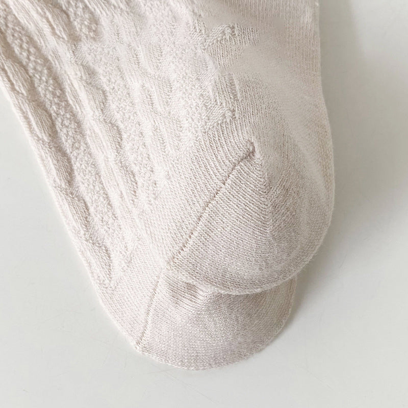Girls Solid Color Bow Accessories Socks