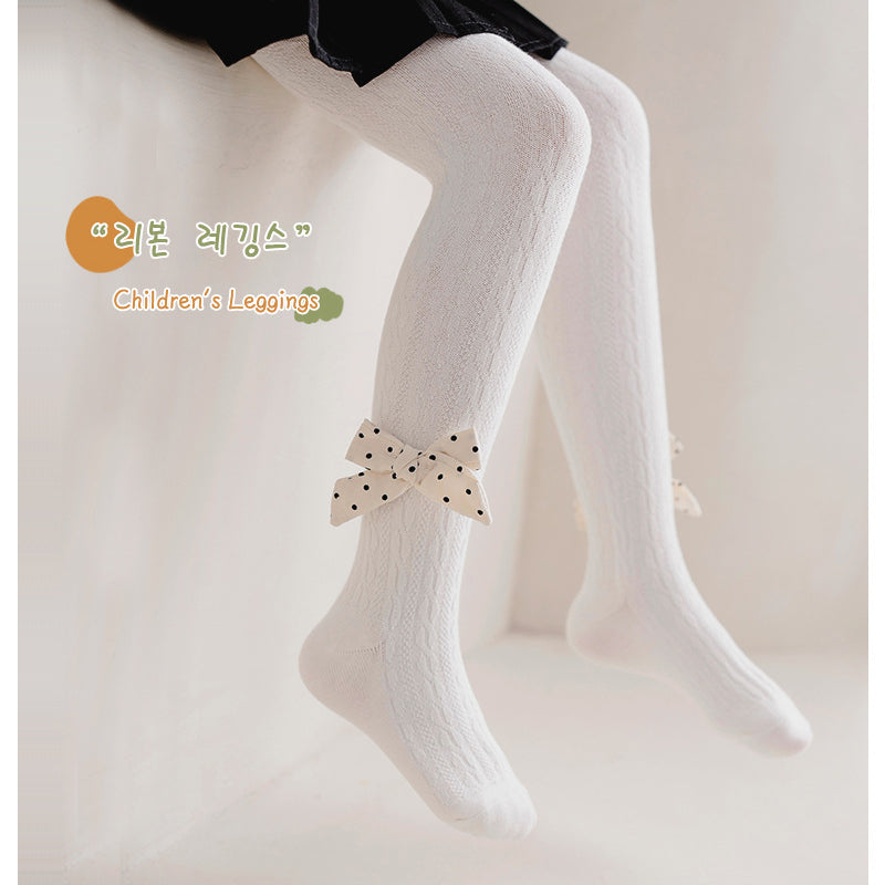 Girls Solid Color Bow Accessories Socks