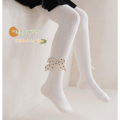 Girls Solid Color Bow Accessories Socks
