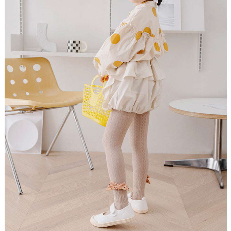 Girls Solid Color Bow Accessories Socks
