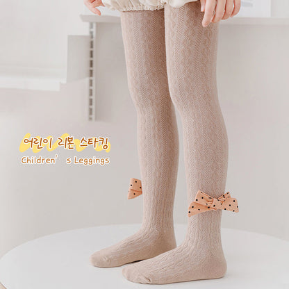 Girls Solid Color Bow Accessories Socks