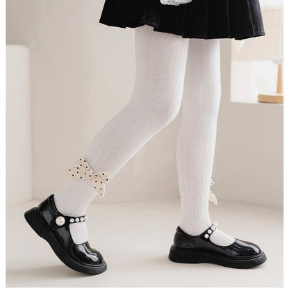 Girls Solid Color Bow Accessories Socks