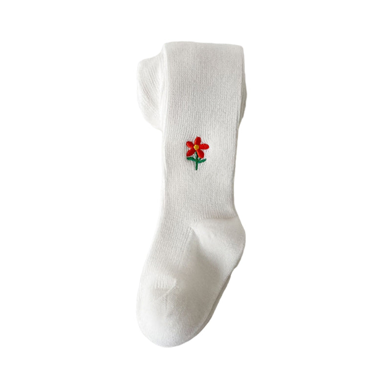 Girls Embroidered Muslin&Ribbed Accessories Socks