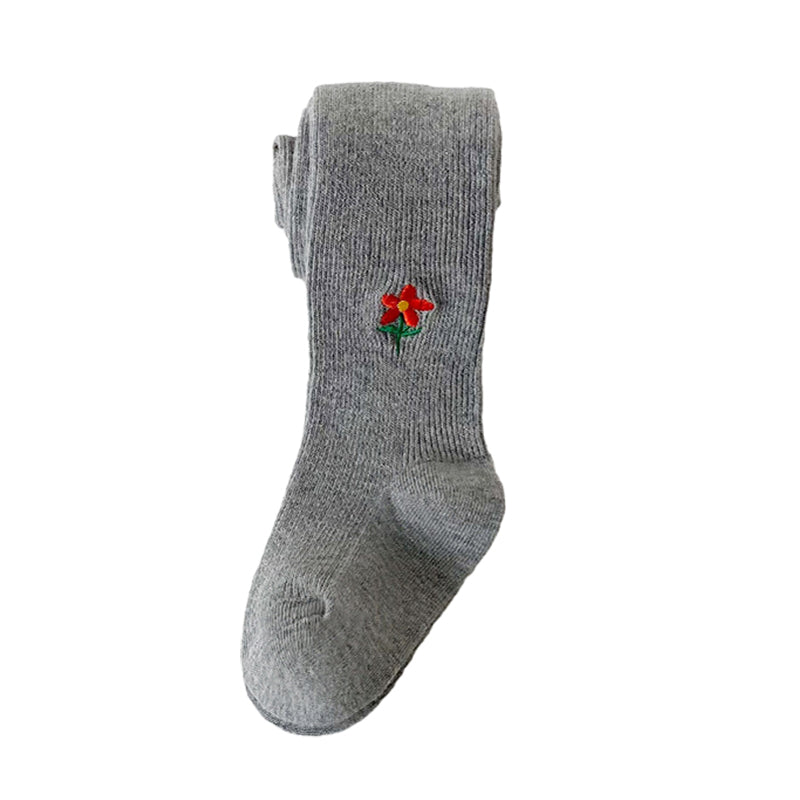 Girls Embroidered Muslin&Ribbed Accessories Socks