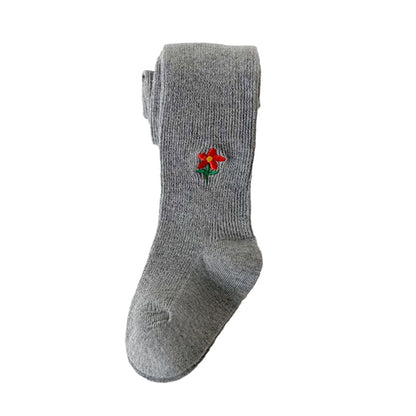 Girls Embroidered Muslin&Ribbed Accessories Socks