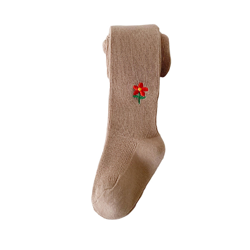 Girls Embroidered Muslin&Ribbed Accessories Socks