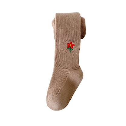 Girls Embroidered Muslin&Ribbed Accessories Socks