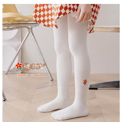 Girls Embroidered Muslin&Ribbed Accessories Socks