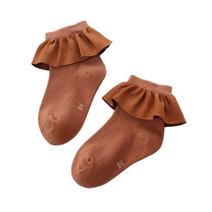 Girls Solid Color Bow Accessories Socks