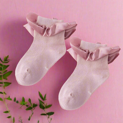 Girls Solid Color Bow Accessories Socks