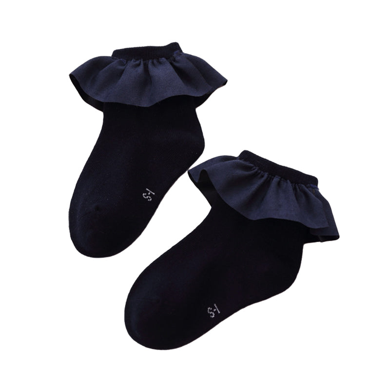Girls Solid Color Bow Accessories Socks