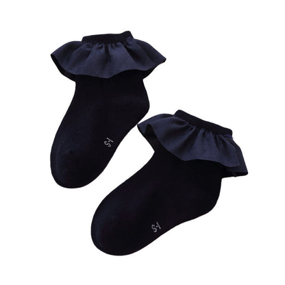 Girls Solid Color Bow Accessories Socks