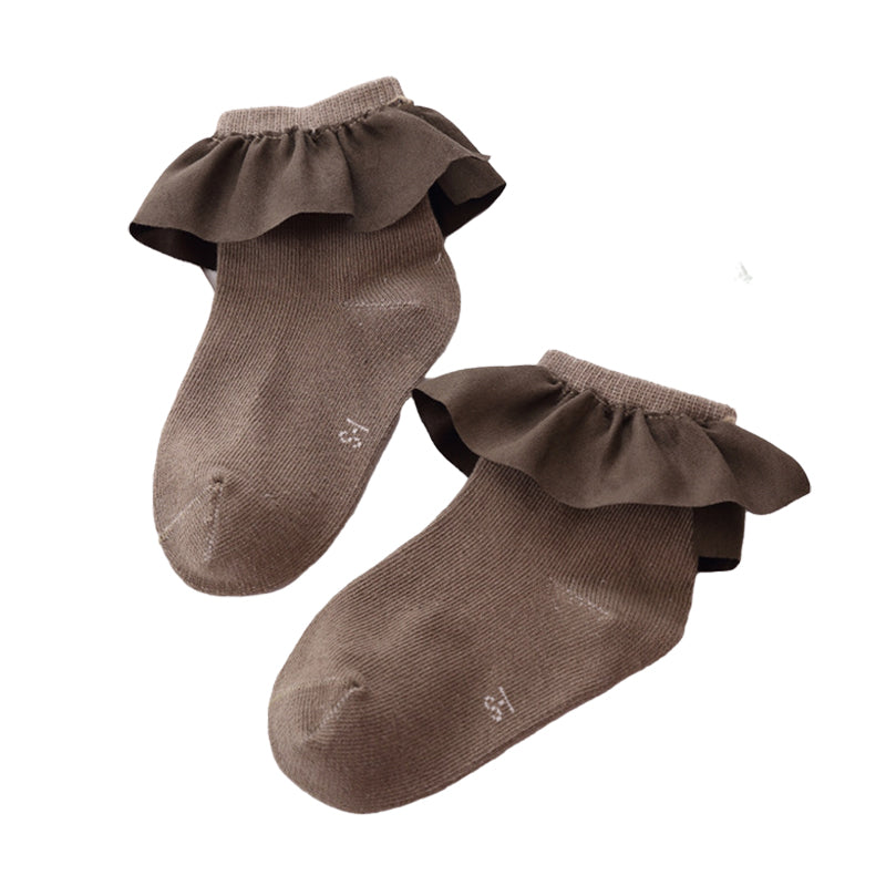 Girls Solid Color Bow Accessories Socks