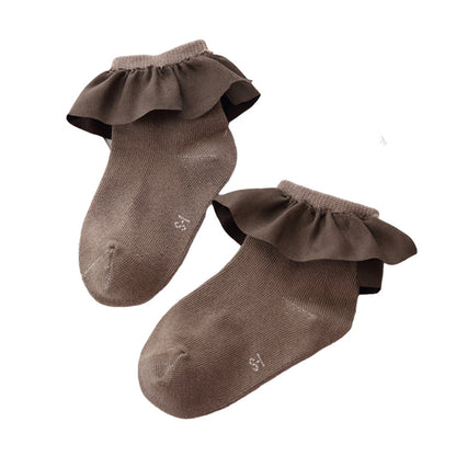 Girls Solid Color Bow Accessories Socks