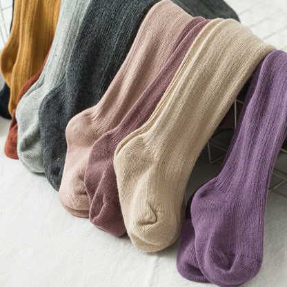 Baby Kid Girls Solid Color Accessories Socks