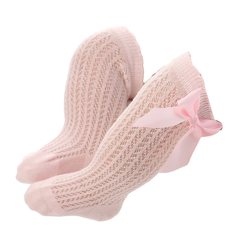 Girls Solid Color Bow Accessories Socks