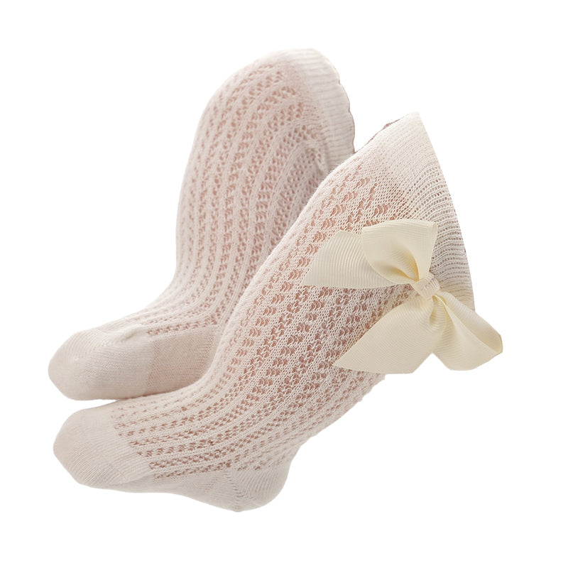Girls Solid Color Bow Accessories Socks