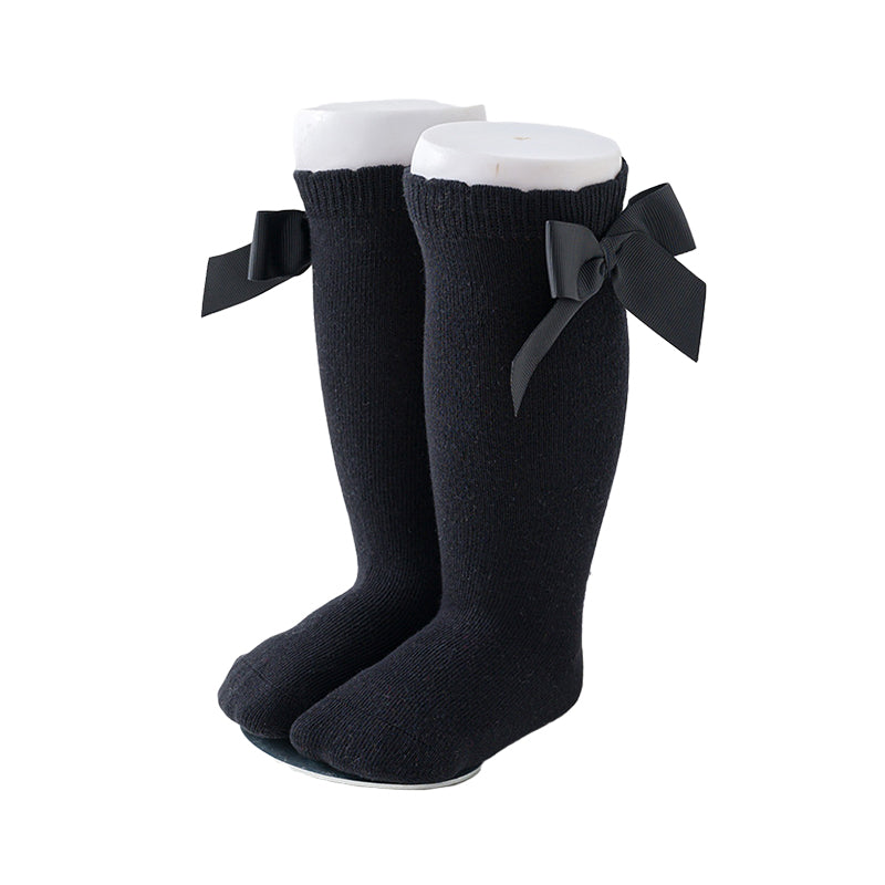 Girls Solid Color Bow Accessories Socks