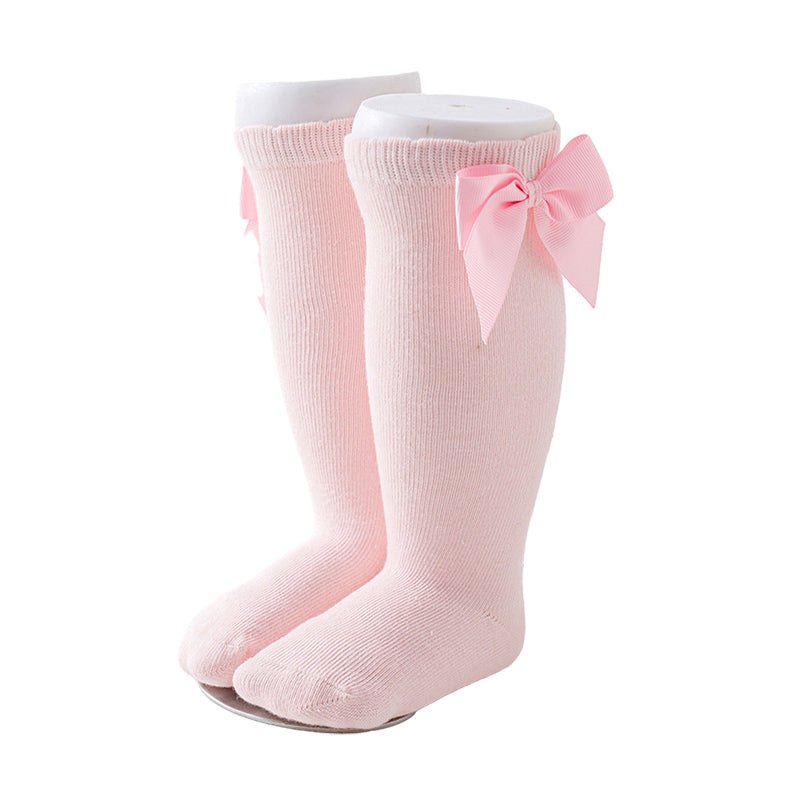 Girls Solid Color Bow Accessories Socks