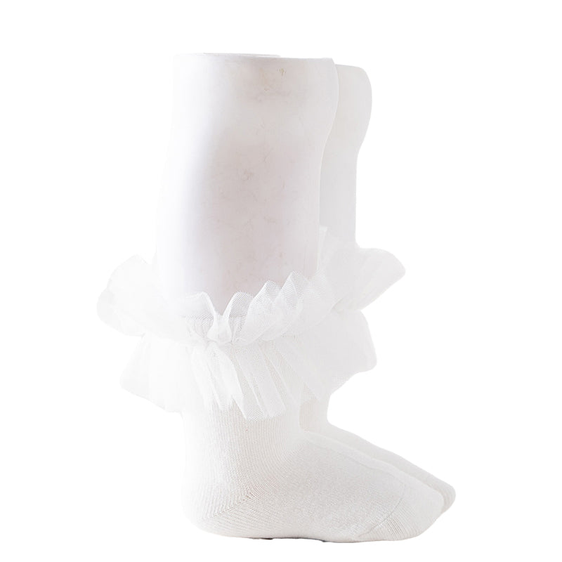 Baby Kid Girls Solid Color Lace Accessories Socks