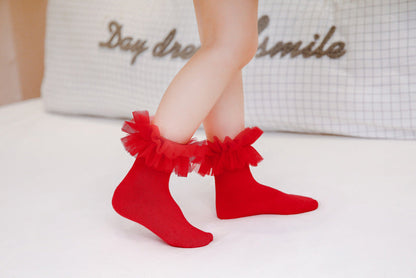 Baby Kid Girls Solid Color Lace Accessories Socks
