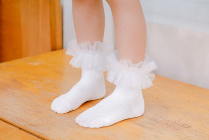 Baby Kid Girls Solid Color Lace Accessories Socks