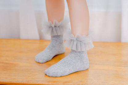Baby Kid Girls Solid Color Lace Accessories Socks