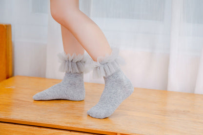 Baby Kid Girls Solid Color Lace Accessories Socks