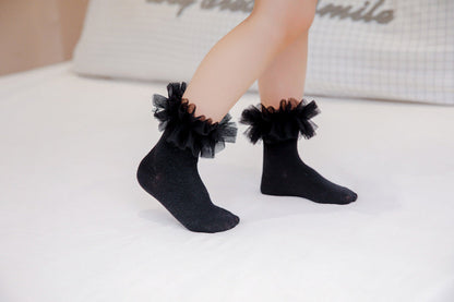 Baby Kid Girls Solid Color Lace Accessories Socks