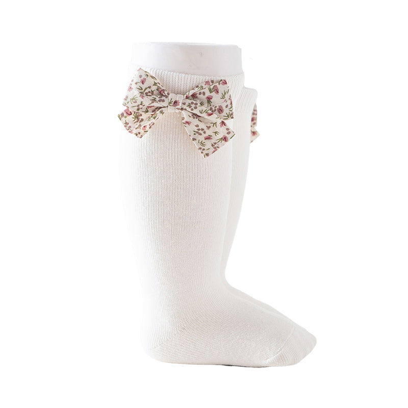 Baby Unisex Solid Color Bow Print Accessories Socks