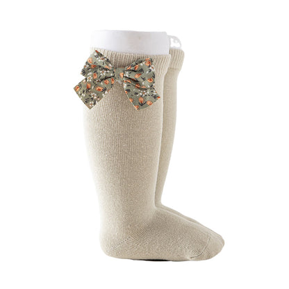 Baby Unisex Solid Color Bow Print Accessories Socks