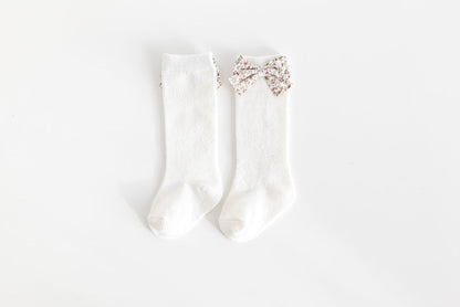 Baby Unisex Solid Color Bow Print Accessories Socks
