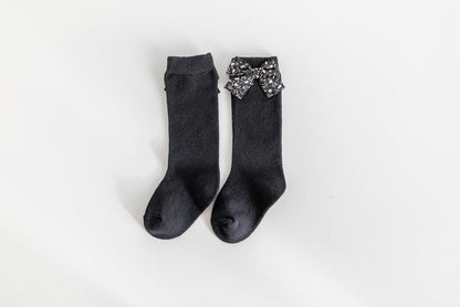 Baby Unisex Solid Color Bow Print Accessories Socks