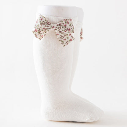 Baby Unisex Solid Color Bow Print Accessories Socks