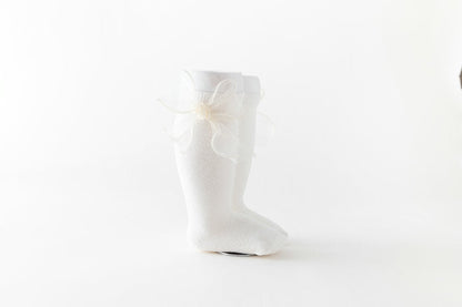 Baby Kid Girls Solid Color Bow Accessories Socks