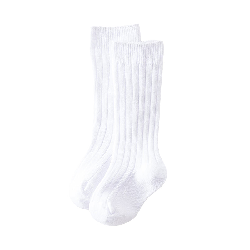 Girls Boys Solid Color Muslin&Ribbed Accessories Socks
