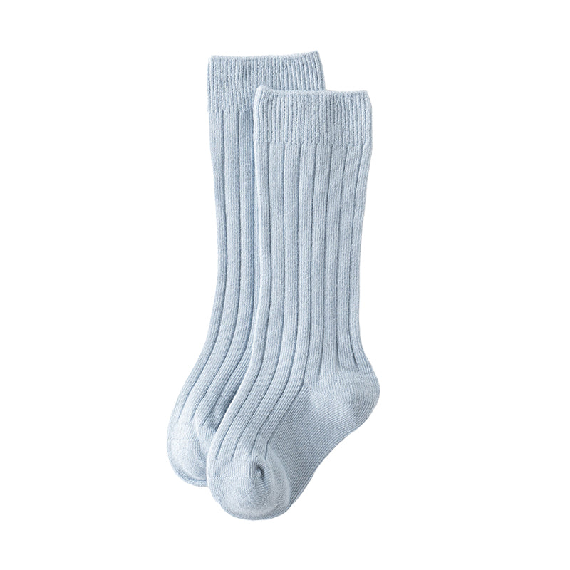 Girls Boys Solid Color Muslin&Ribbed Accessories Socks