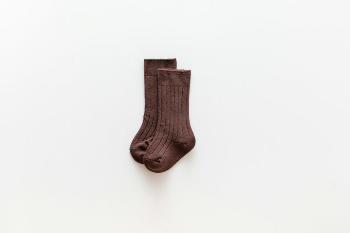 Girls Boys Solid Color Muslin&Ribbed Accessories Socks