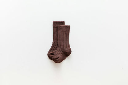 Girls Boys Solid Color Muslin&Ribbed Accessories Socks