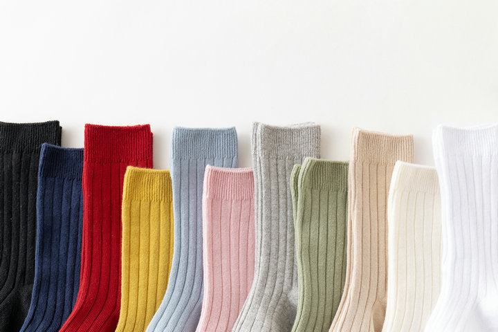 Girls Boys Solid Color Muslin&Ribbed Accessories Socks