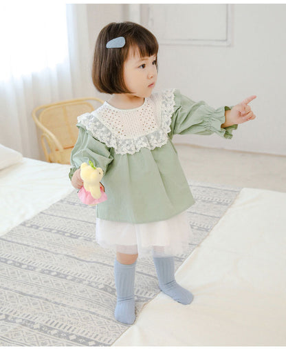Girls Boys Solid Color Muslin&Ribbed Accessories Socks