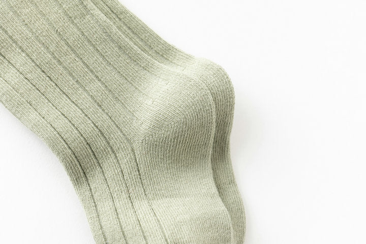 Girls Boys Solid Color Muslin&Ribbed Accessories Socks