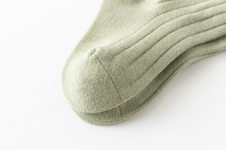 Girls Boys Solid Color Muslin&Ribbed Accessories Socks