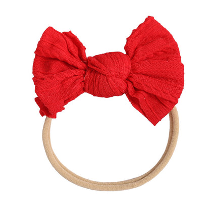 Baby Kid Girls Solid Color Bow Headwear
