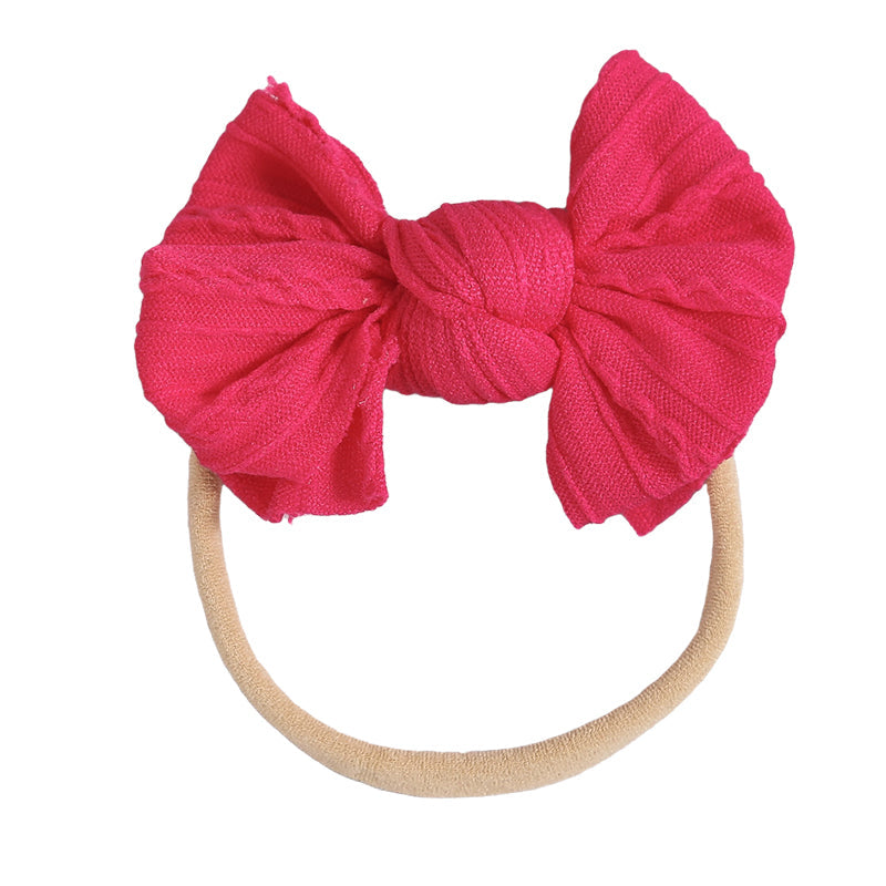 Baby Kid Girls Solid Color Bow Headwear
