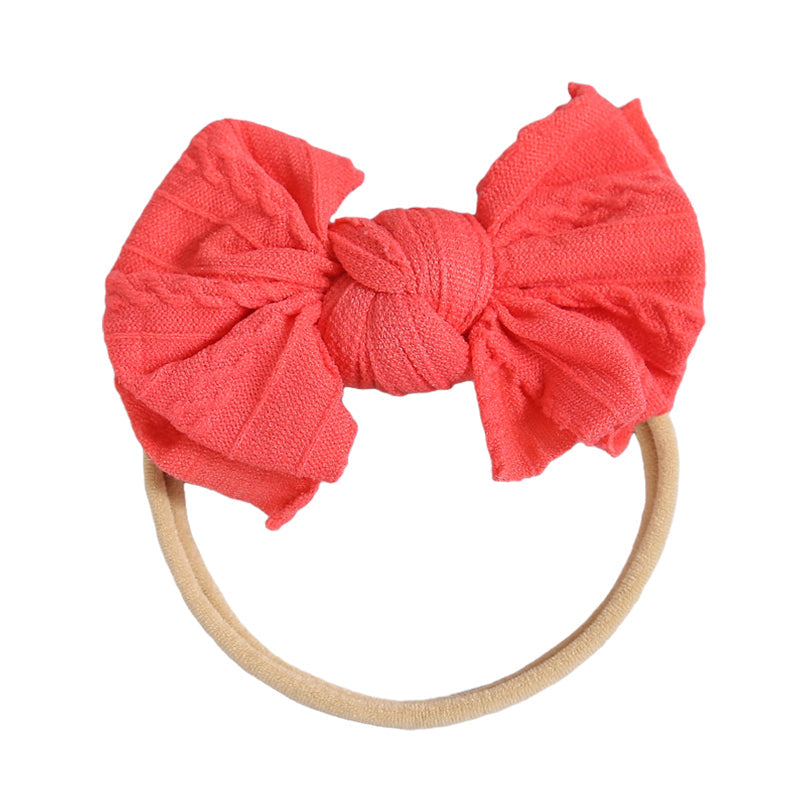 Baby Kid Girls Solid Color Bow Headwear