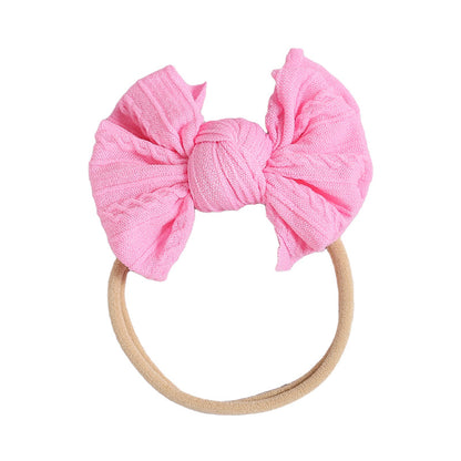 Baby Kid Girls Solid Color Bow Headwear