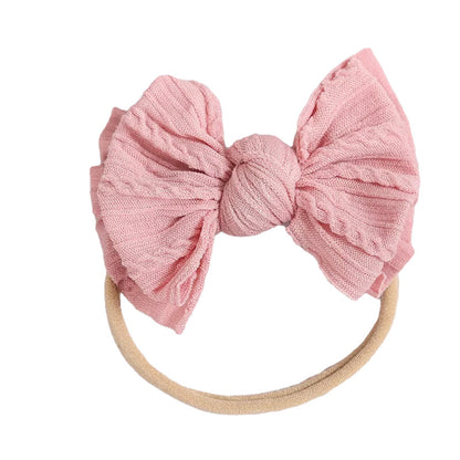 Baby Kid Girls Solid Color Bow Headwear