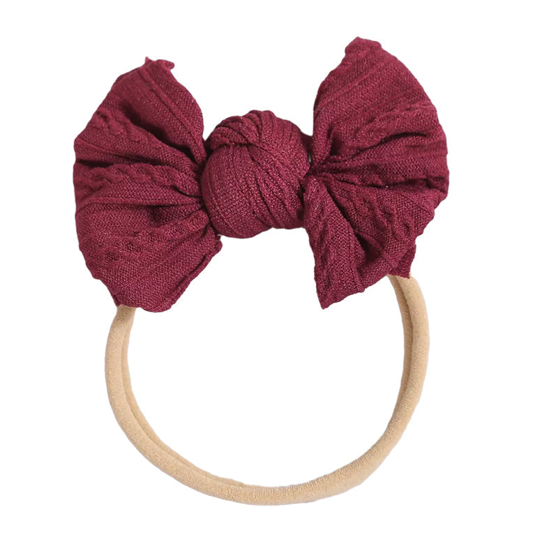 Baby Kid Girls Solid Color Bow Headwear